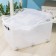 Container for storage with a lid, 50 l, 61 × 39 × 32 cm, on wheels, the color is transparent