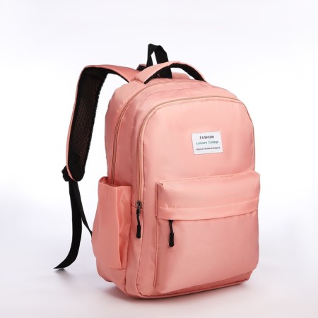 Young backpack from textiles on lightning, 5 pockets, pink color-2