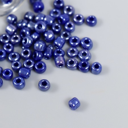 Bead 6/0 in the bottle "Dark blue" 20 g ceramic shine 6x2x2 cm-2