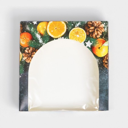 Folding box "Mandarins", 20 x 20 x 5 cm, New Year-3