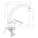Decoroom DR23021 kitchen mixer, single -leaf, pour length 195 mm, chrome
