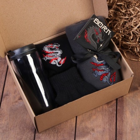 Gift set "Born to Win" blankets, socks, gloves, thermostatic