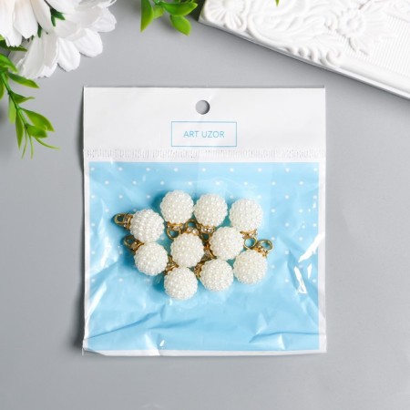 Decor for creativity plastic "Barashka ball with a loop" set 10 pcs 1.4x1.4x1.4 cm-3