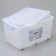Storage container with a lid Ricco, 50 l, 61 × 39 × 32 cm, on wheels, color transparent color