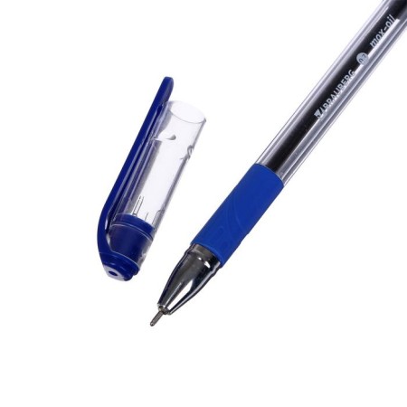 Ballic handle 0.7 mm, Brauberg max-oil, with rubber emphasis, blue ink, oil base-9