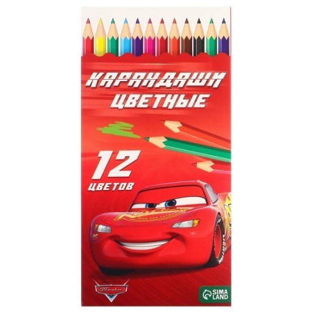 Colored pencils, 12 colors, trihedral , cars-6