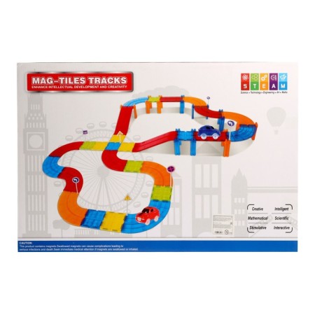 Magnetic designer "Magic track", the machine drives from batteries, 72 parts-6