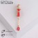 Brooch "syringe" Medical, red color in gold