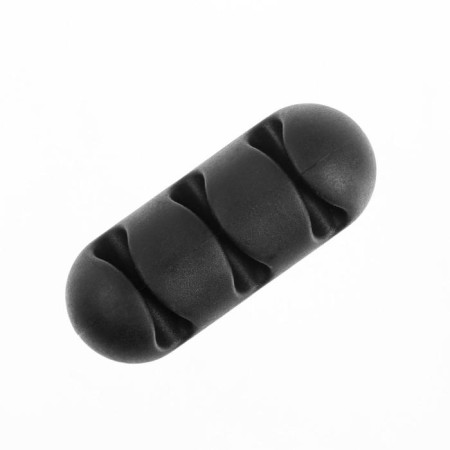 Torso wire holder, self -adhesive, 3 divisions, 5 × 2cm, black-1