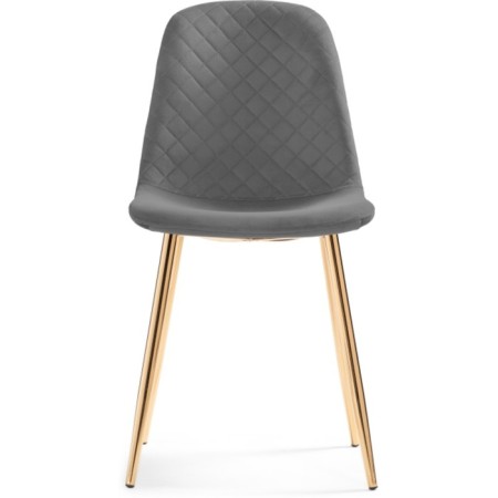 Stol on a metal frame DABL Metal/velor, gold/gray 44x53x86 cm-1
