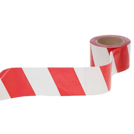 Fencing tape 100 m, red-white, width 7.5 cm, thickness 50 mkm-1