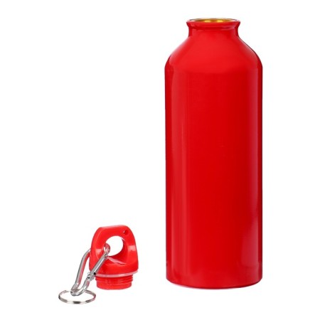 Water bottle, 500 ml, aluminum case, plastic, red-2