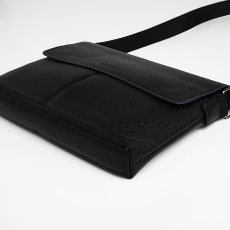 Male Business Bag, Textura, 2 external pockets, black color-3