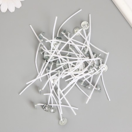 Cotton flash wick, white metal 6 cm-2