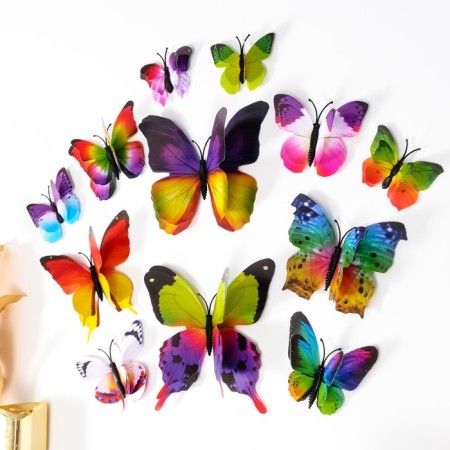 Magnet Plastic "Summer butterflies" set of 12 pcs Mix h = 4.4.5,6,8,9,5,13,5,14.5 cm-1