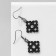 Romb earrings mini, white color in black silver