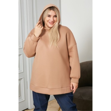 Female hoodies, size 62, beige color-2