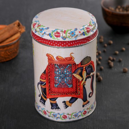Bank for bulk products "Indian elephant", 1.1 l, 9.9 × 14.5 cm, round