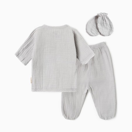 A set for newborns, the color is light gray, height 62 cm-11