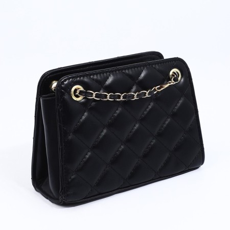 Female bag, zipper clutch, black color-1