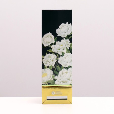Package package packing, two -layer, "peonies", gold, 8 x 5 x 24 cm-1