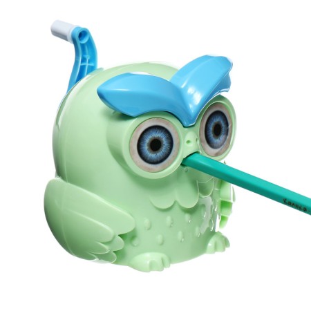 Mechanical sharpener with a container of an owl light green-14