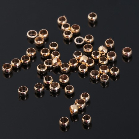 Crimp (clamping bead) SM-355, (set of 50 pcs.) 3 mm, color gold