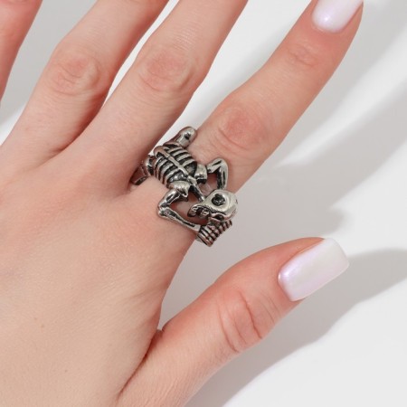 Ring "Right" skeleton, color black silver, dimensionless-2