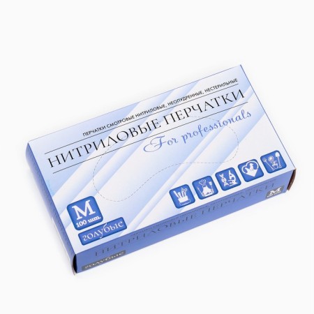 Medical, nitrilum, non -puddy, non -sterile gloves, size m, 50 pairs, blue-1