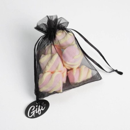 Boat Gift Organza Black “Gift”, with a nameplate, 10 x 12 cm +/- 1.5 cm