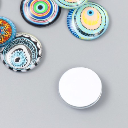 Decor (cabochon) for creativity glass "Türkiye" mix d = 2.5 cm-2