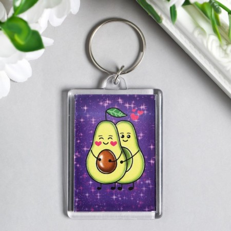 Acryl keychain "Avocadics in love" 3.5x5 cm