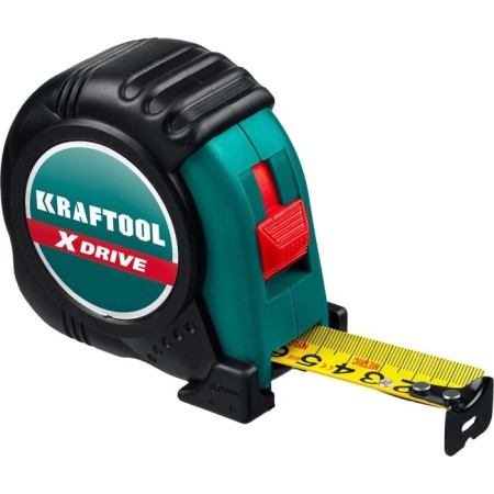 Roulette Kraftool X-Drive 34122-10, shock-resistant rubberized case, 10 m x 25 mm
