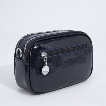 Bag Cross-Bodi with a zipper, blue color-1