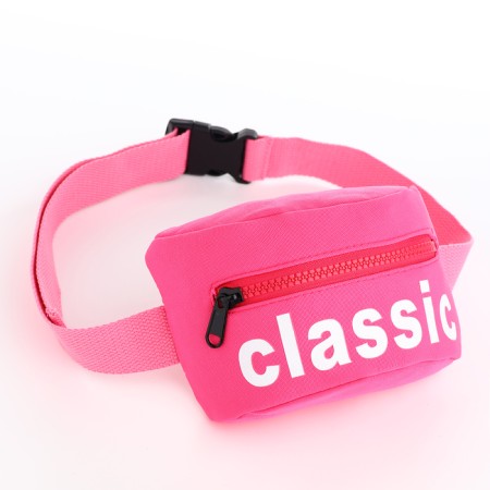 Bag for the belt Classik, 17*6*10, lightning departure, lining 10cm sling, pink