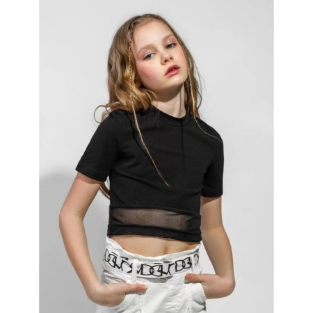 TOP for a girl with a grid, height 152 cm, black color-2