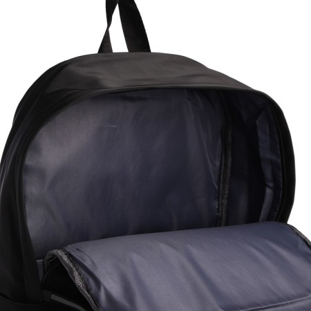 Young backpack from textiles with a zipper, waterproof, 4 pockets, black/orange color-6