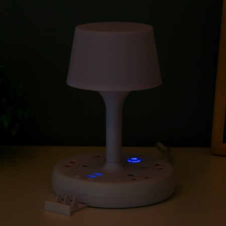 Board Lamp "ERA" LED 5W 3000K-6000K 4 outlet 2xUSB2.0 MIX 15x15x22cm RISALUX-7