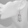 Emall earrings "cat" with leaves, colored in silver