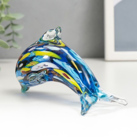 Souvenir glass "Dolphin multicolor" under the Muranian glass mix 8.5x12 cm-3