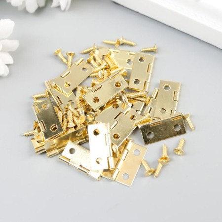 Loop for a casket metal with straight angles gold set of 17 pcs 1x1.5 cm-2