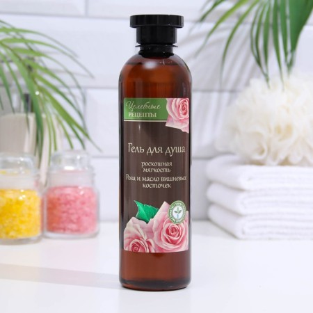 Shower gel "Healing recipes", "Rose and cherry oil oil", luxurious softness, 400 ml