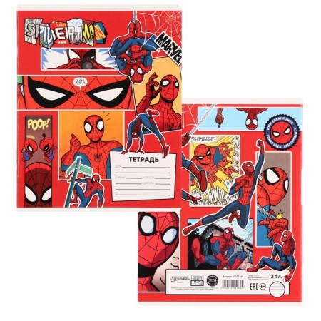 Notebook in a line of 24 sheets, 5 types of mix, cover coated cardboard, spider-man-5