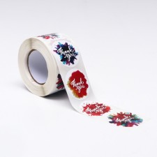Stickers in the roll with the transition of the color 