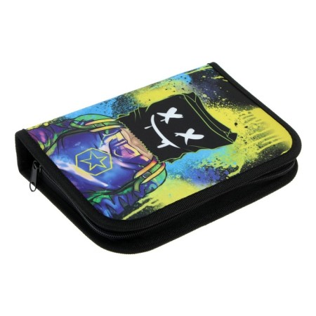 Penal 3 sections, tab inside, 140 x 210 x 40 mm, fabric, calligrata top Block "Mask"-1