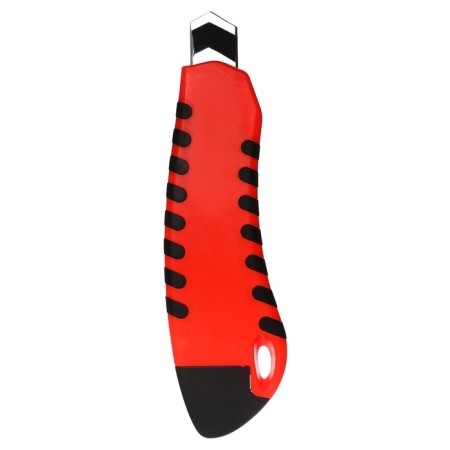 Chancellery knife 18 mm, plastic, autofixer, rubber inserts, TOP-3
