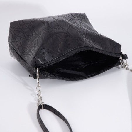 Bag Cross-Bodi with a zipper, black color-5