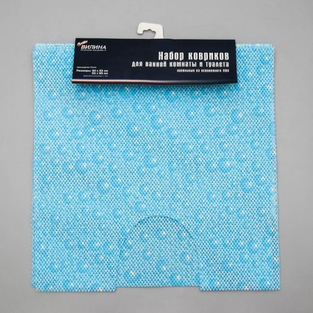 A set of mats for a bath and toilet "Bubbles", 2 pcs: 50 × 52, 50 × 85 cm-3