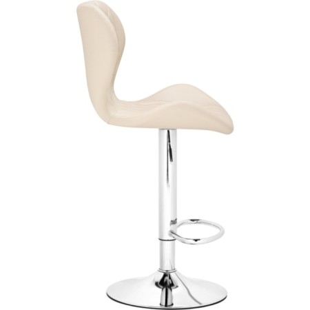 Barrier stool Porch metal/eco -leather, chrome/beige 48x47x91 cm-2