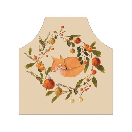 Apron of a kitchen with a photo print “Fox, fox, fox...”, adjustable, size OS-2